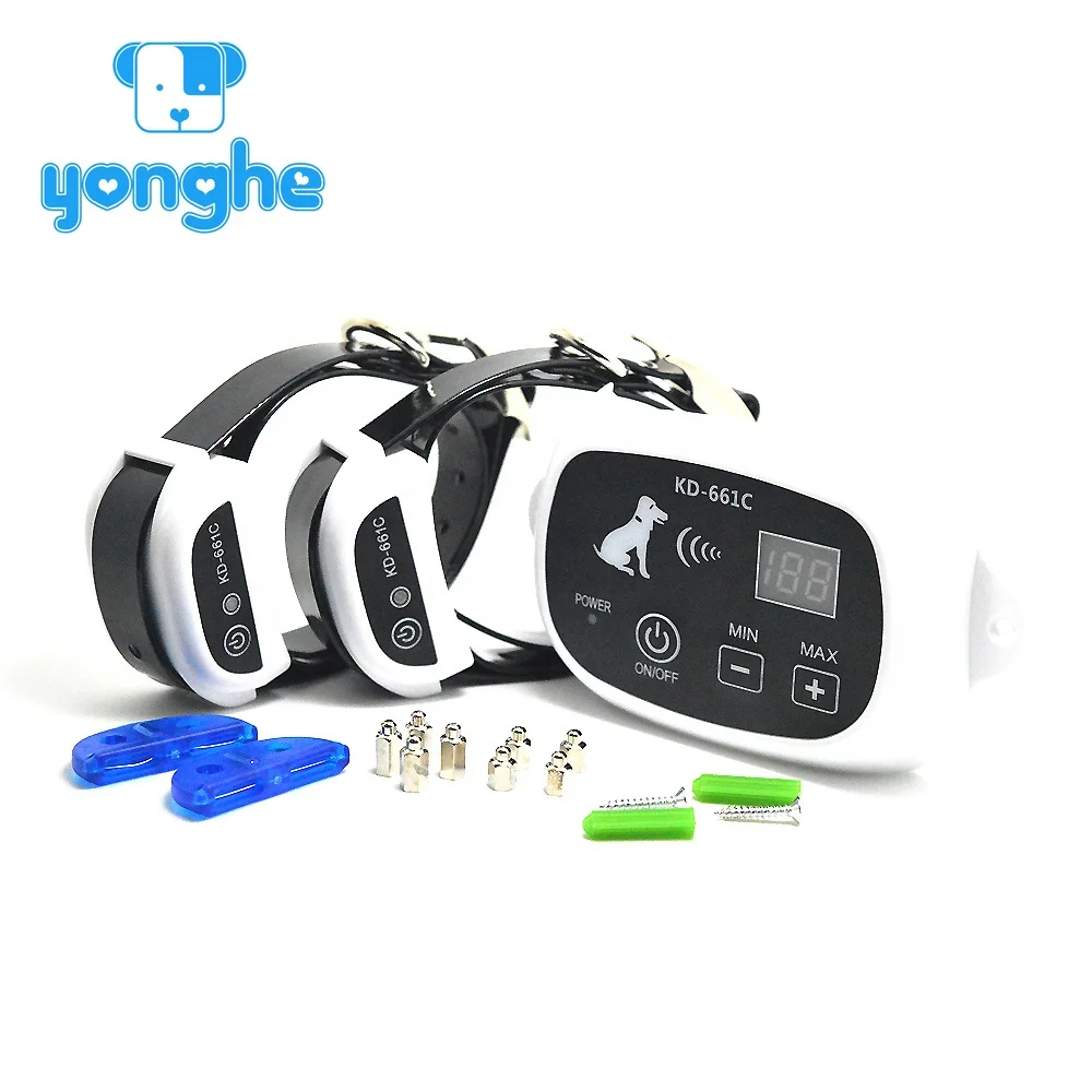 Electronic dog trainer training product electric dog fence rechargeable for 2 dogs