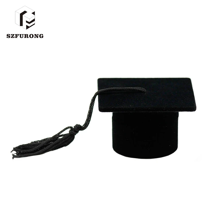 Factory price graduation gifts case with foam insert cap shape jewelry box