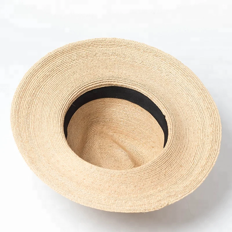 Fancy Hand Weave Fine Raffia Straw Braid Fedora Hat for Summer Vacation Dress
