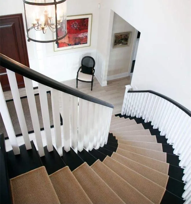 Anti-slip Floral Pattern Polyester Home Staircase Carpet Rug