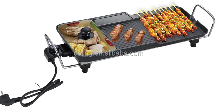 Factory price popular indoor electric tabletop bbq home electric grill with hot pot