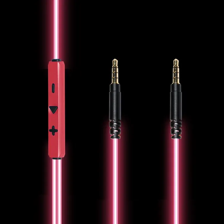 
AL3A 3.5mm EL Light Glowing LED Light Flashing Volume Control Stereo Aux Cable Male to Male Car Metal Audio Connector Premium 