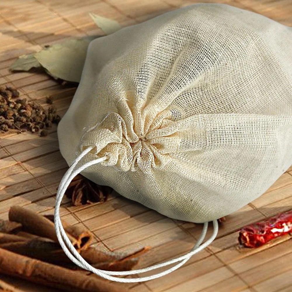 
Reusable Drawstring Cotton Bags, Herbs Cheesecloth Bags, cotton packing bags 