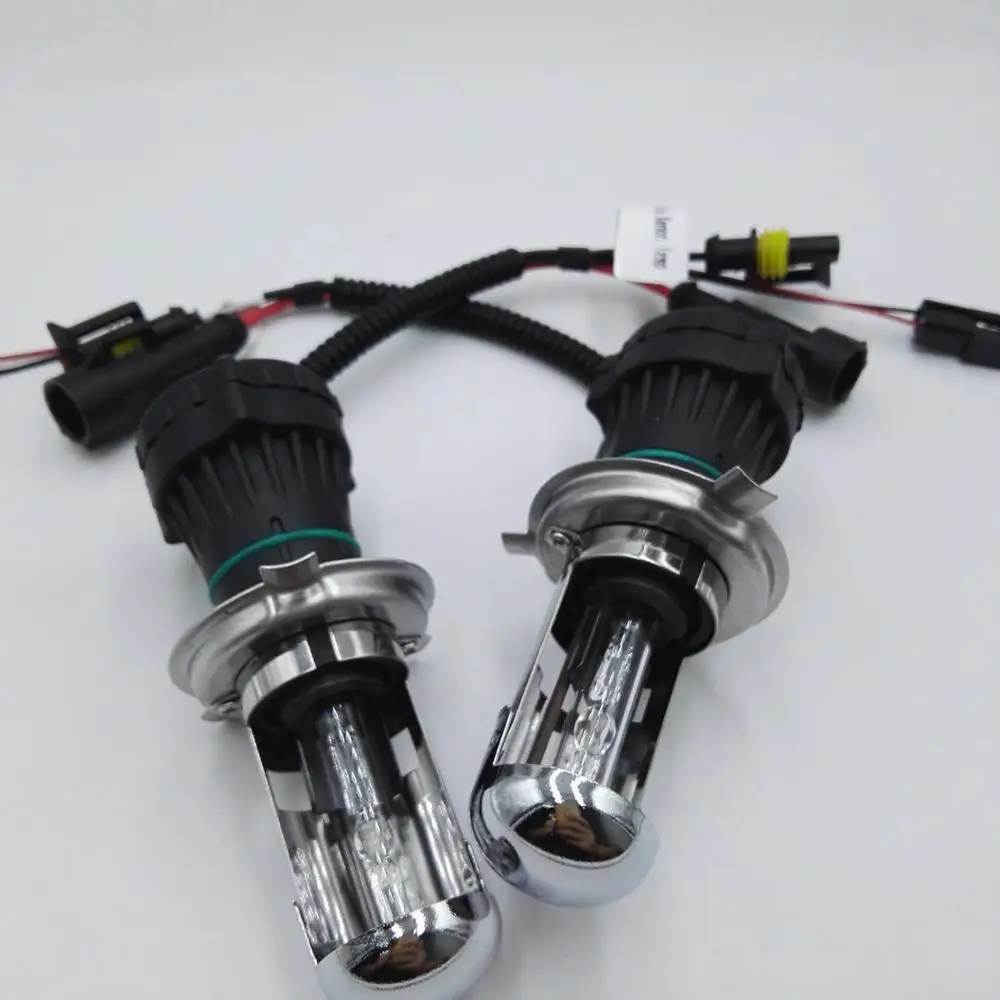 2018 Landjoy H4 car hid xenon high low beam bulb 36w with big waterproof wire cable 55W fits all xenon bulbs