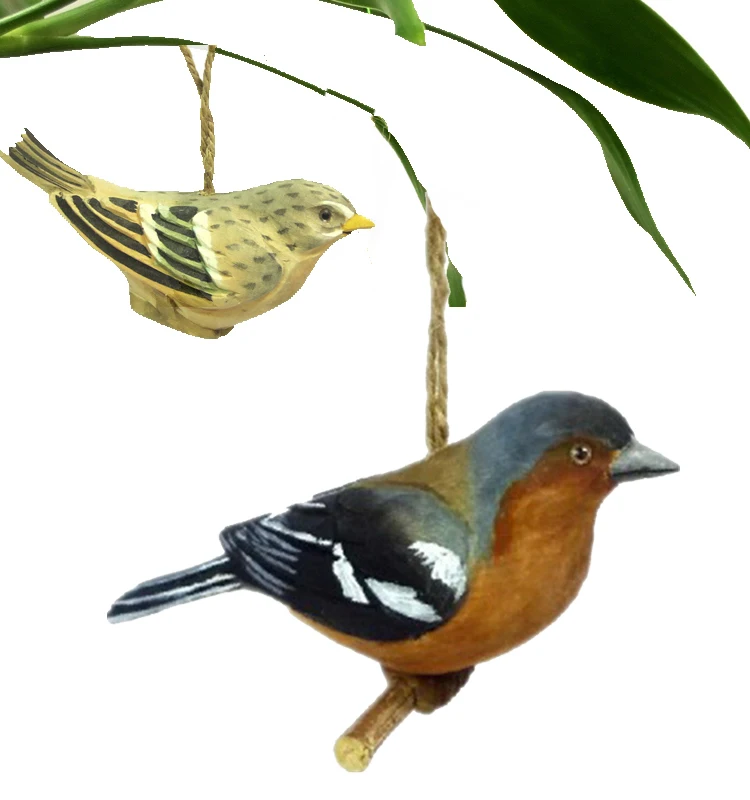 Decorative Hand Carved Wooden Birds Model Decoration Wooden Bird