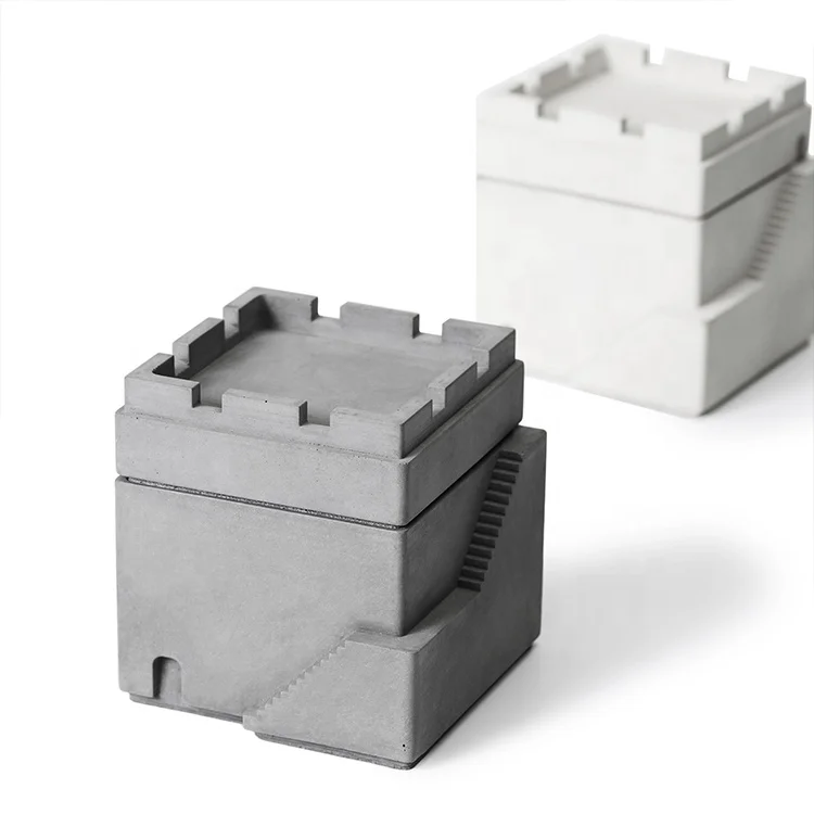 Manufacturer hotel bar office Cement luxury cigar ashtray custom logo ash tray black cute fancy