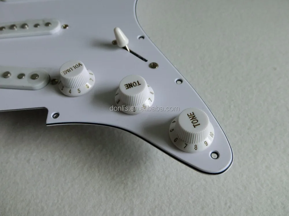Electric guitar DIY pickguard for sale SSS Prewired white Pickguard Assembly 5 Way Switch for ST Electric Guitar
