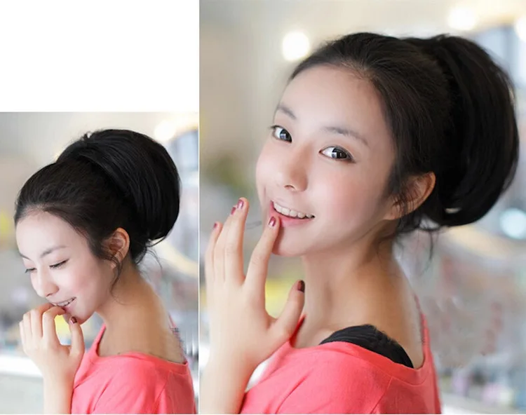 
Synthetic natural looking large bride hair bun 
