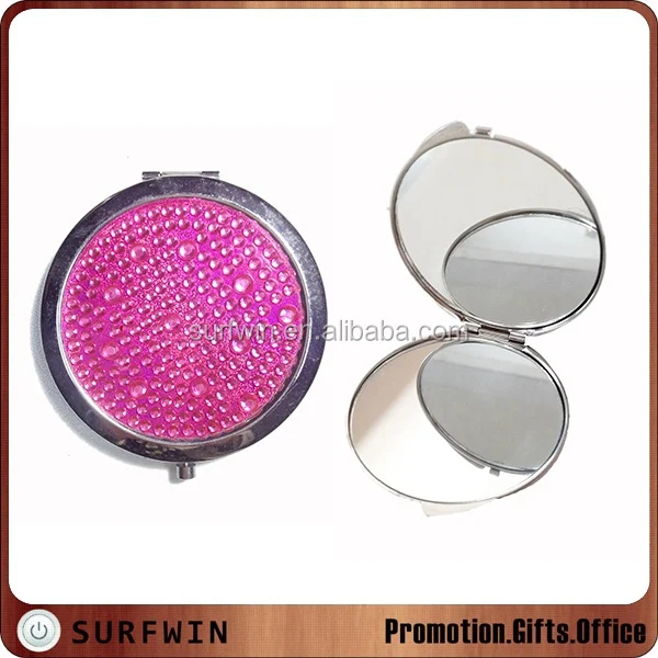 round compact mirror/pocket mirror/cosmetic mirror with acrylic stone