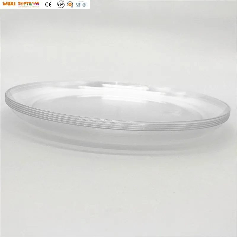 Высококачественная прозрачная декоративная одноразовая пластиковая тарелка с цветами, 6 дюймов