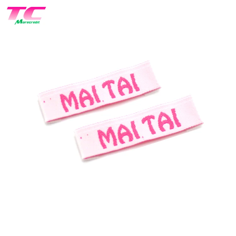 Custom Colorful Etiquette Textile Woven Label Manufactory, Personalized Brand End Folded Clothes Main Labels