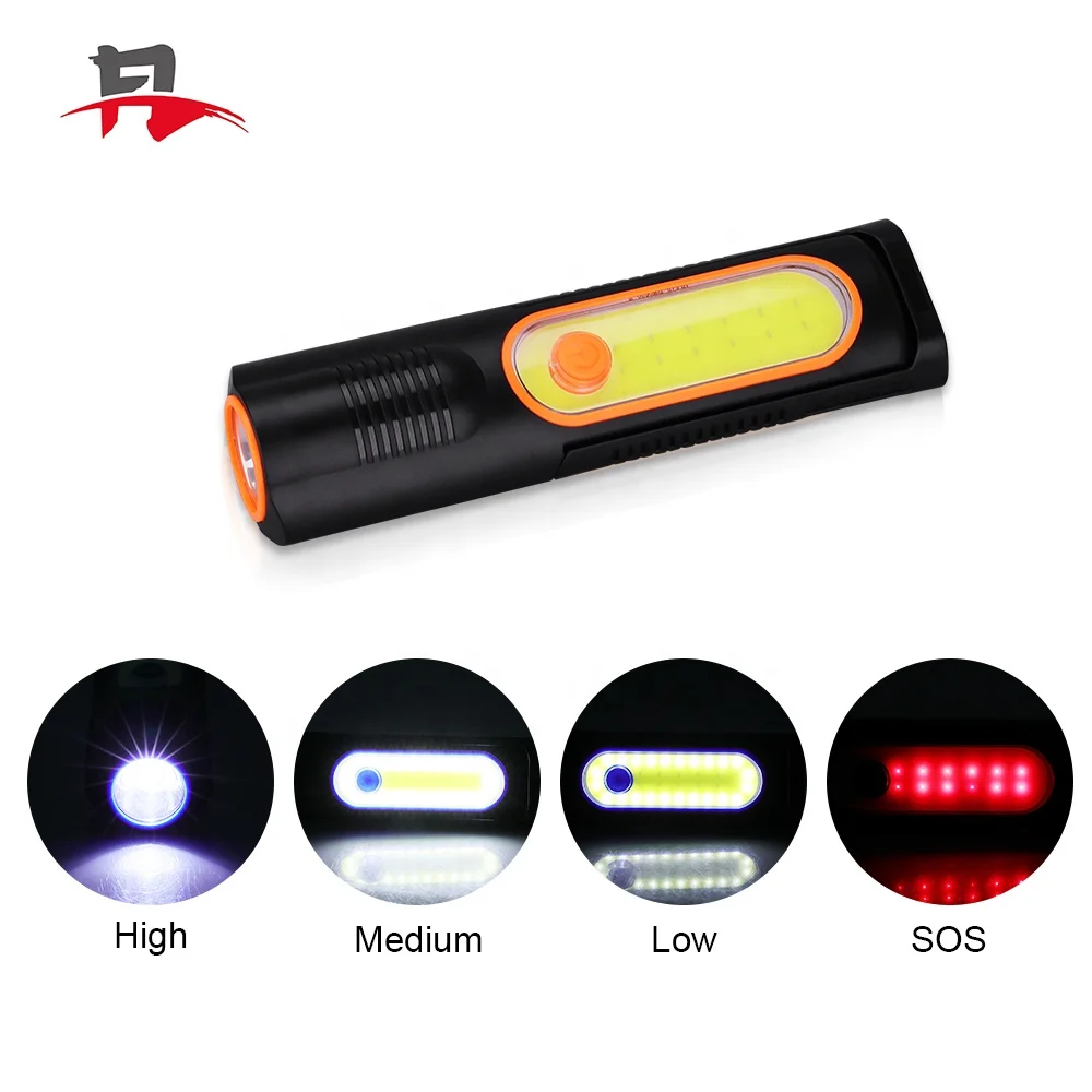 
Recgargeable Portable Lamp with Hanging Hooks Magnetic Base Ultre Bright Inspection Lamp Rotated for Car Repair COB Work Light 