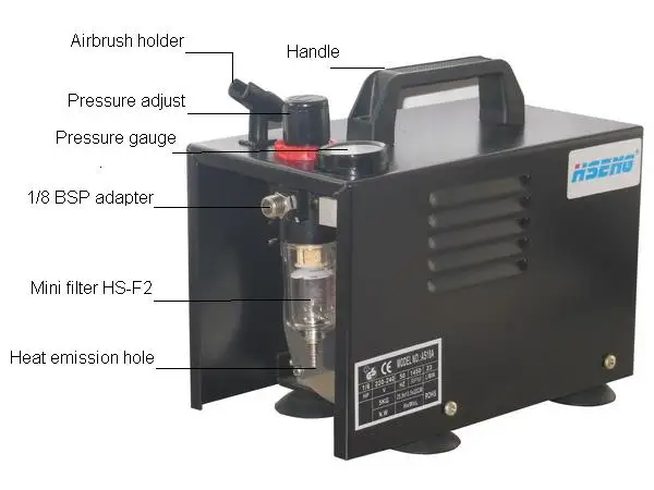 AS18A Top supplier good piece small size oil free airbrush compressor