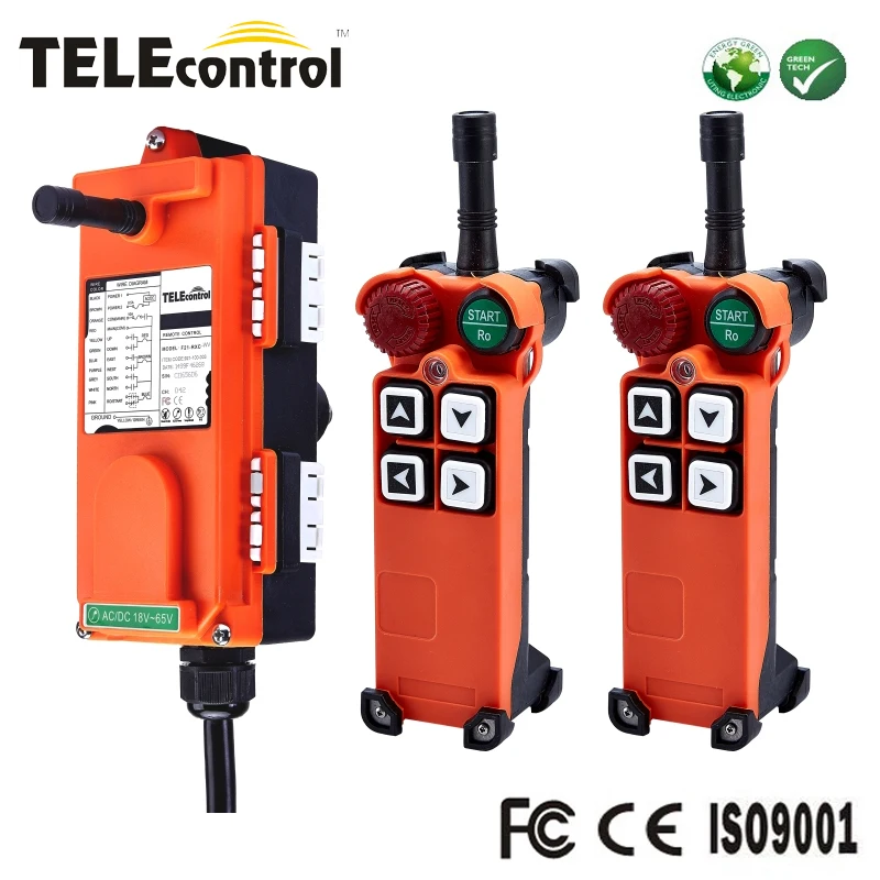 Telecontrol mutlti operation 1-speed industrial cordless remote control system with 2 transmitters and 1receiver