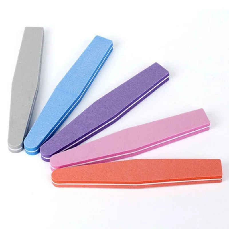 100/180 Grit Professional Manicure Buffing Polisher Tool 6 Colors Diamond Sponge Nail File Buffer