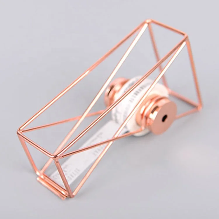 
Novelty Hand Welded Plating Process Rose Gold Iron Office Desktop Automatic Tape Dispenser 