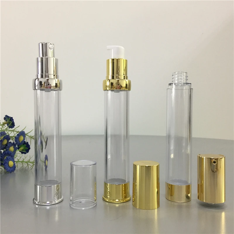 15 мл 30 мл переработанных прозрачных косметических безвоздушного насоса бутылки для глаз и крем для губ