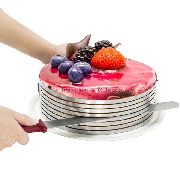 Adjustable 9 to 12 Stainless Steel bakeware Layer Cake Slicer Kit Mousse Mould Slicing Cake 6-8inch