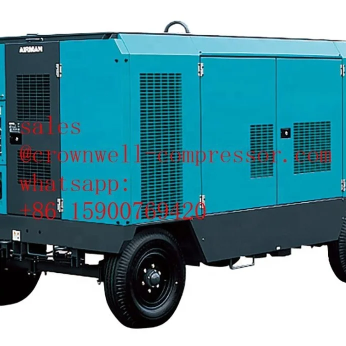PDSJ750S-4B2 AIRMAN portable screw compressor Trailer High Pressure series ENGINE MITSUBISHI 2 stage pressure switching