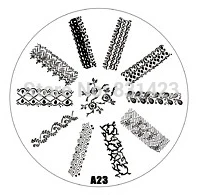 2015 new A Series A23 Nail Art Polish DIY Stamping Plates Image Templates Nail Stamp Stencil