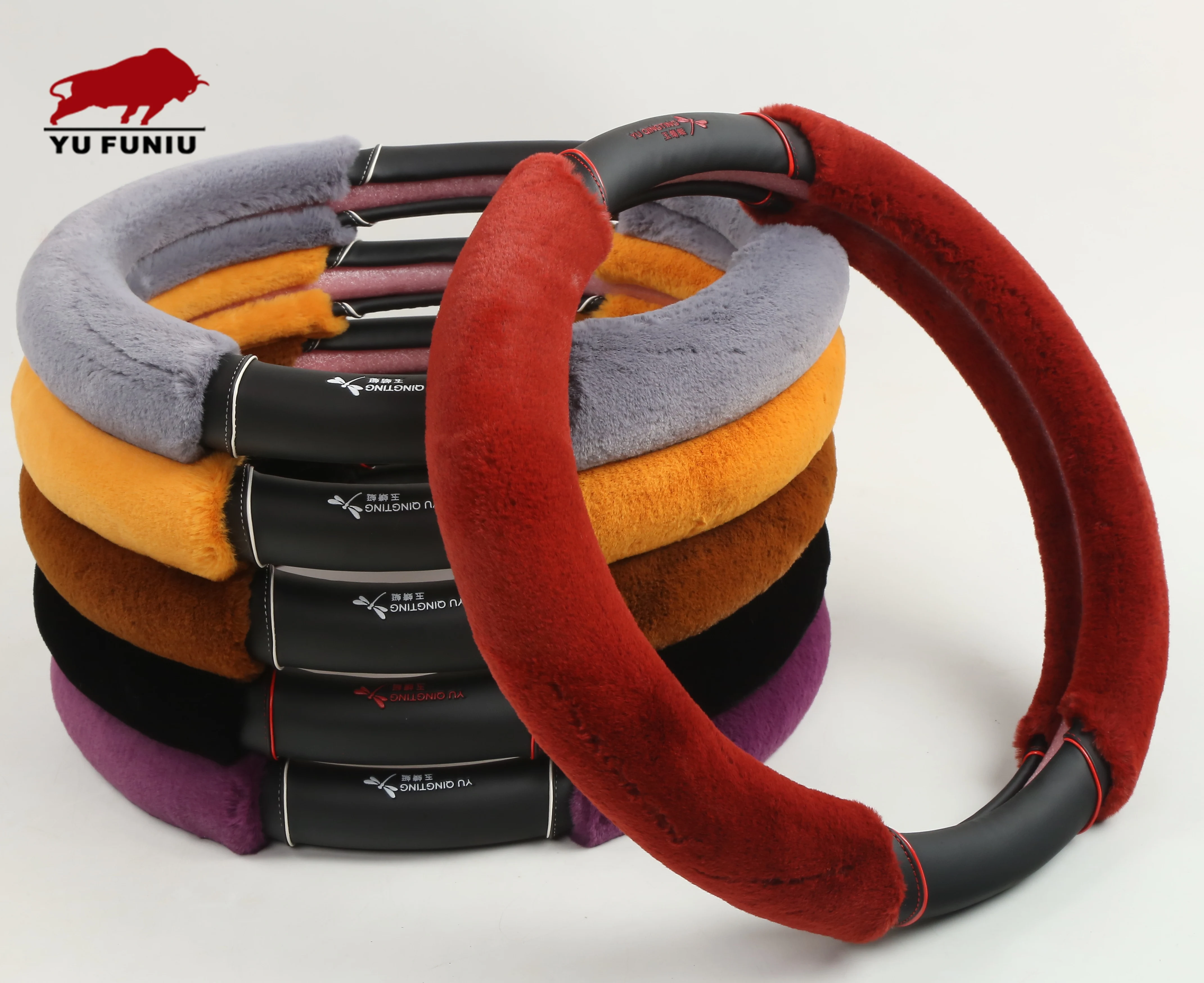 Lixian  comfortable plush wool car steering wheel cover winter plush car cover auto supplies