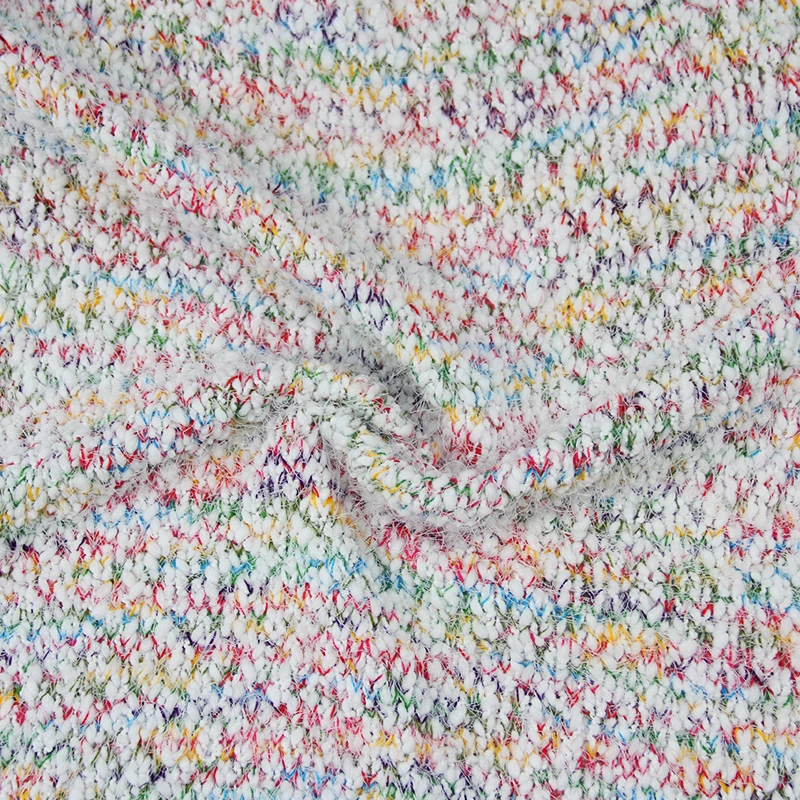 
Winter high quality knitted colorful rainbow sweater oversize open stitch long sleeve women top cardigan with pockets 