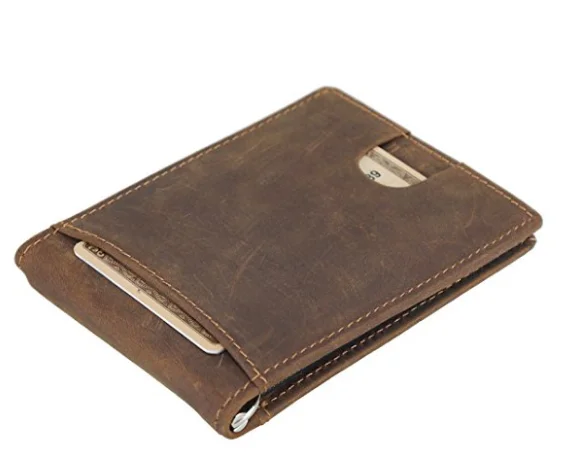 Amazon slim mini wallet hot sale full grain leather smart wallet for men