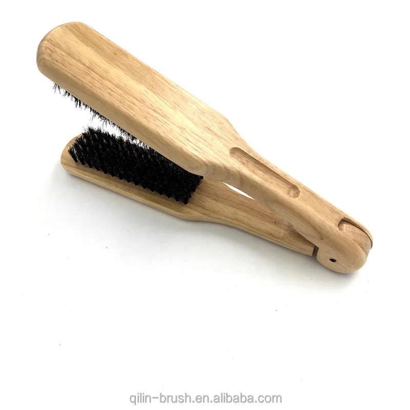 Новое поступление, деревянная Лазерная керамическая щетка для выпрямления волос, выпрямитель для волос с щетиной кабана, щетка для выпрямления волос с ЖК-дисплеем