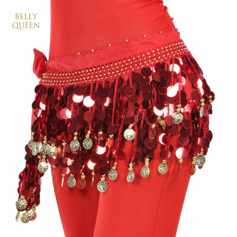 Платок для танца живота с 88 золотыми монетами пояс BellyQueen