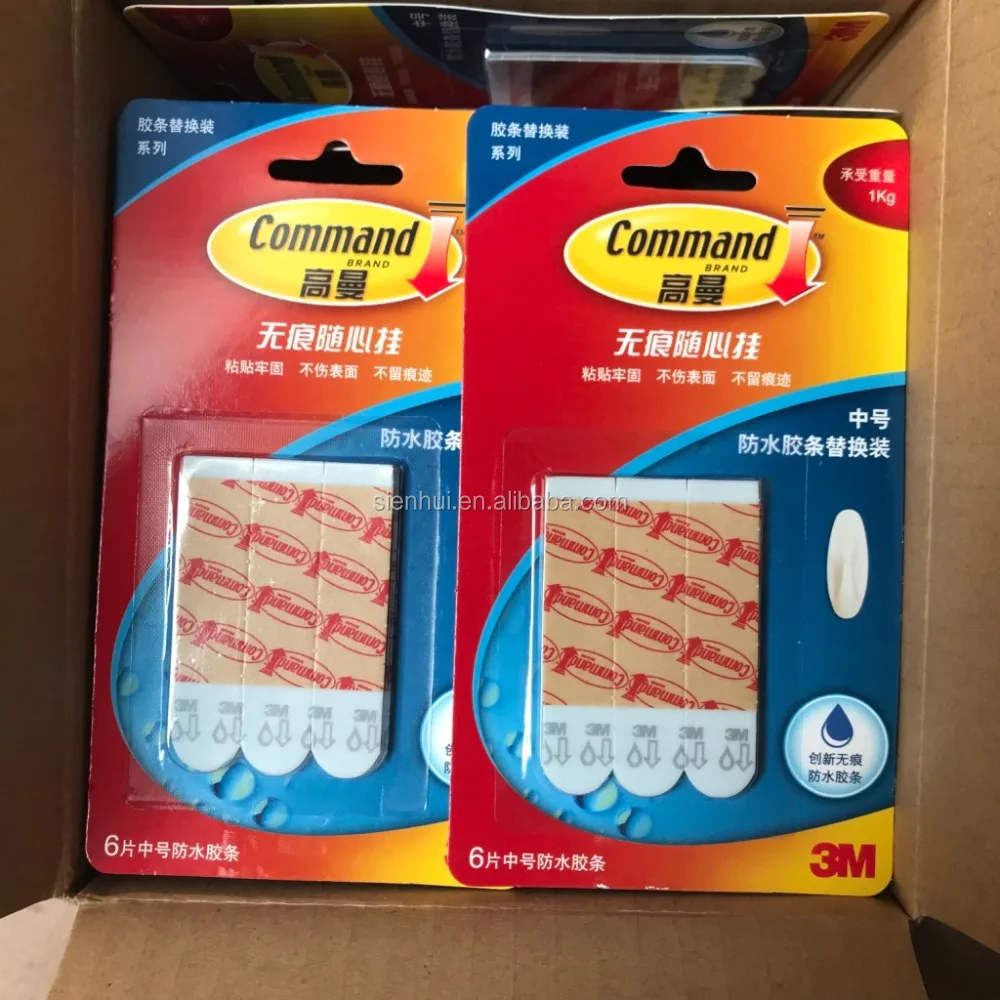 
3M Command Water Resistant Refill Strips Medium1kg command Refill Strips command hook strips 3M removable tape 