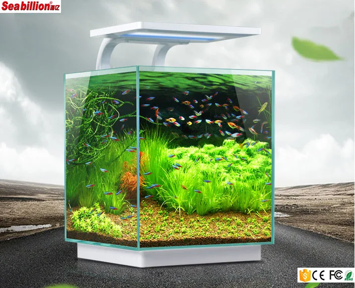 quadrate mini Aquarium acrylic fish tank cube with led high light lamp