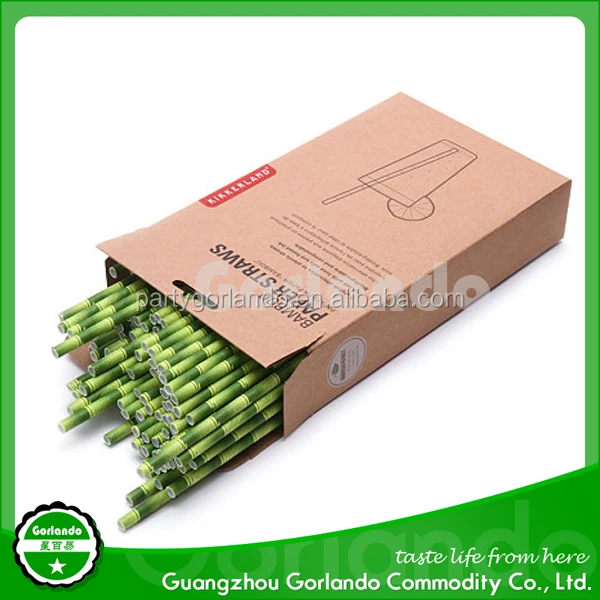 Bamboo Design Wholesale Disposable Drink Striped Paper straws
