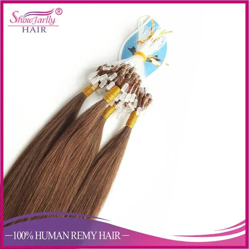 100 кератин наконечником человеческие волосы для наращивания на микро-кольце ссылки волос 30 дюймов Вьетнам микро шарик Пряди человеческих