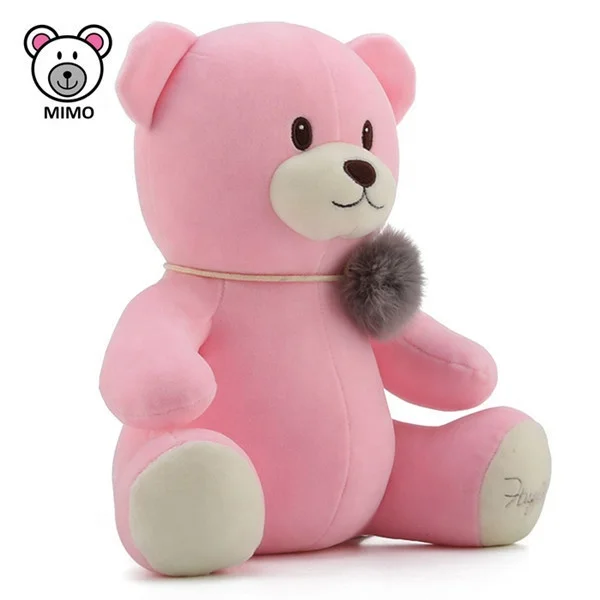 Promotion Gift Custom LOGO Foam Teddy Bear Soft Toy With Fuzzy Ball Wholesale Cheap Cute Stuffed Animal Plush Blue Teddy Bear