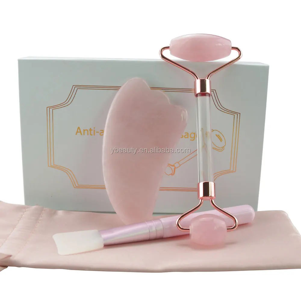 Hot selling Jade Roller Set with Brush Noiseless Jade Roller