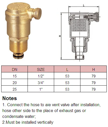 brass Air Release Valve/ Exhaust Valve/Air Vent