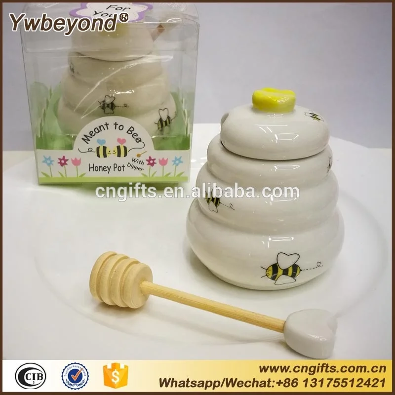 Ywbeyond Door Gifts Souvenirs wedding thank you gifts for guests Meant to Bee Porcelain Ceramic Honey  bee Pot