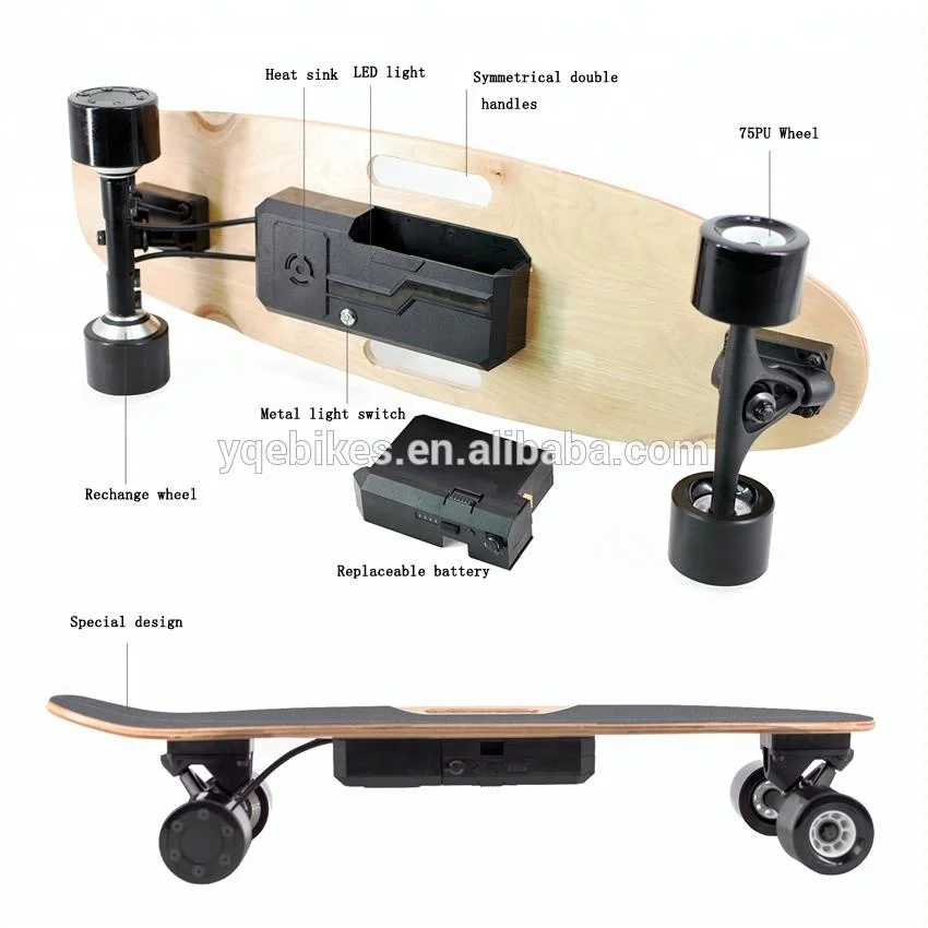 Portable DIY Detachable Battery Pack Electric Skateboard Motored Board Hub Motor Skateboard