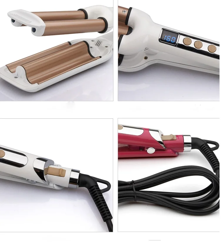 ST2288 three tube curling iron thermostat three tube curler LCD display egg roll stick three roll stick