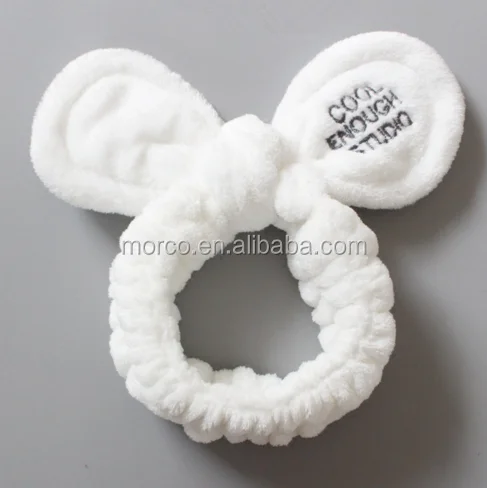 latest designs korean custom logo brand hair band embroidered wire headbands