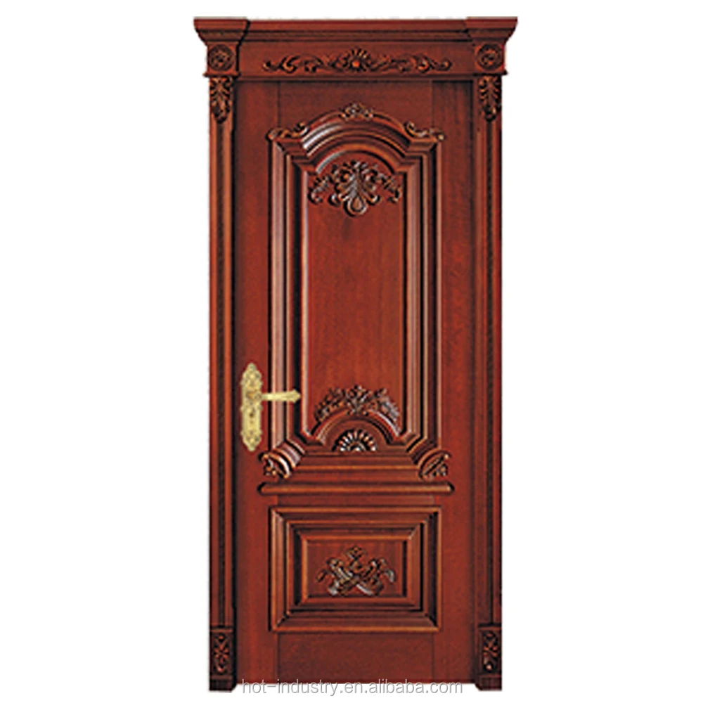 
New Coming Excellent Single Wood Main Carving Design Interior Melamine Wooden Door 