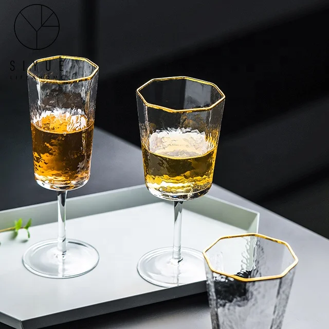 Customized Multi-Edge Transparent Short Red Wine Glass 1742