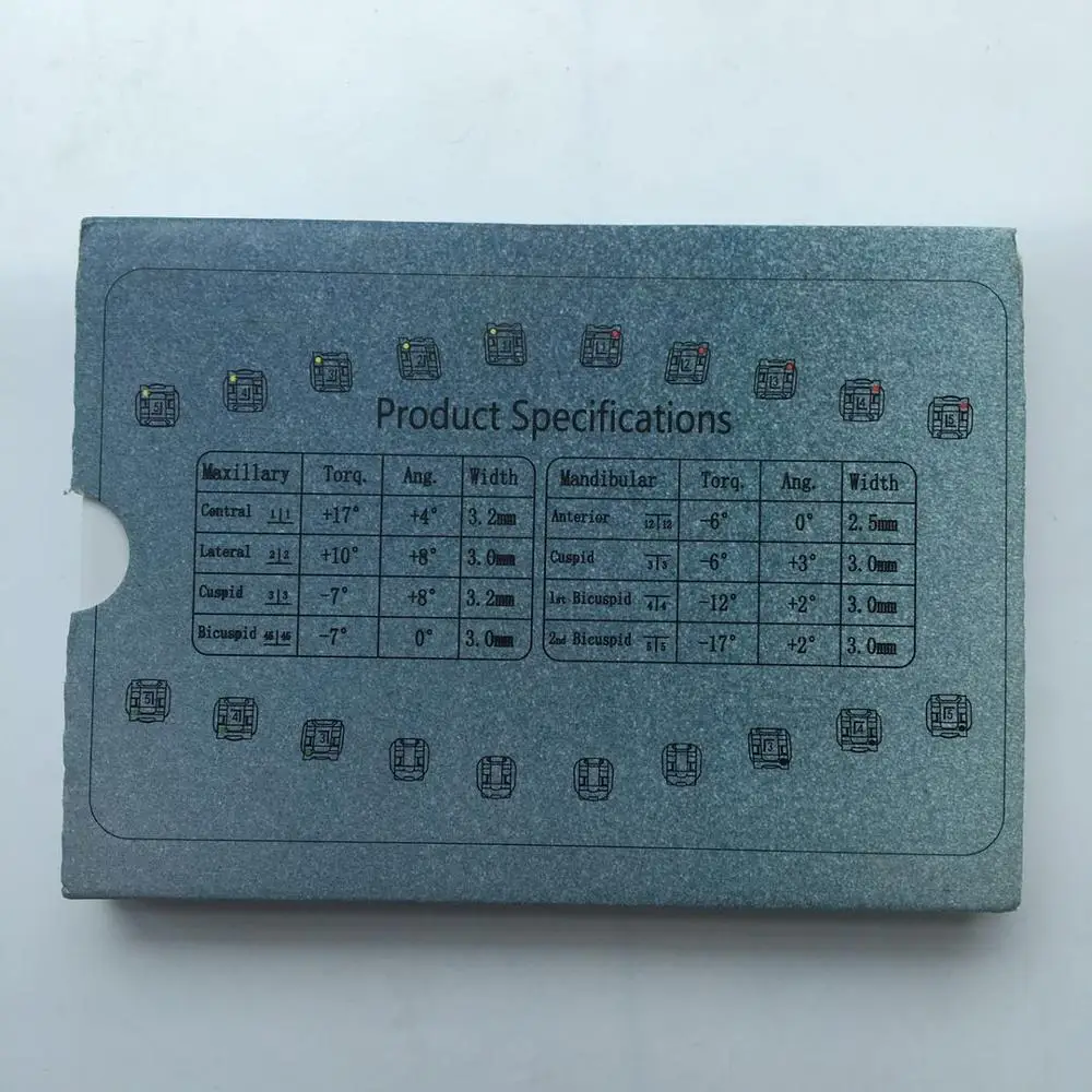 Стоматологические Ортодонтические металлические самолигирующие кронштейны Roth MBT 022 с 345 крючками, стоматологический бандаж