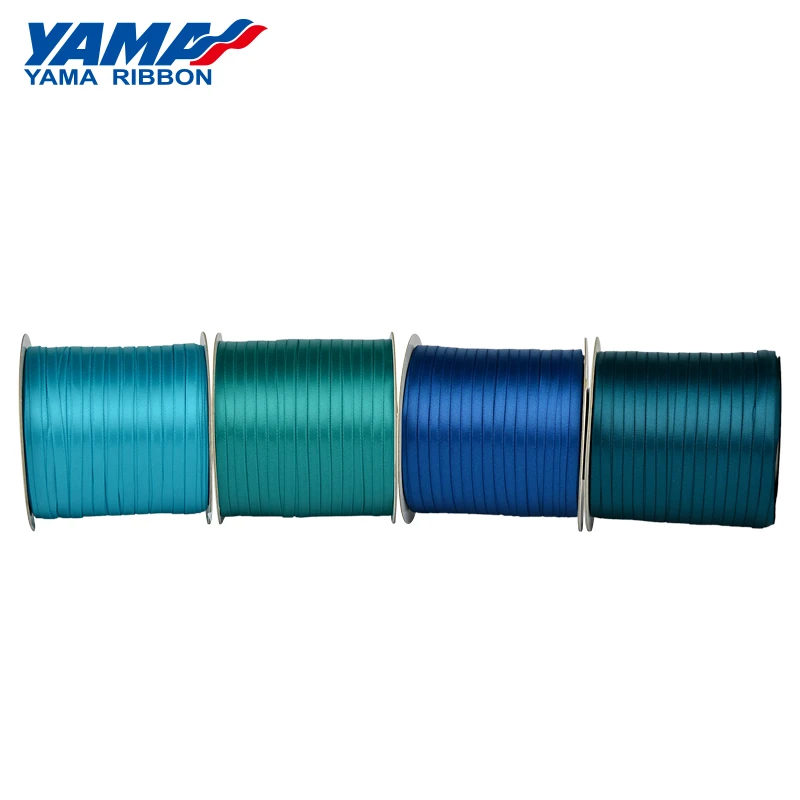 Yama Stocked 300 Yards Per Roll 5 MM Wide Satin Red Blue Balloon Ribbon