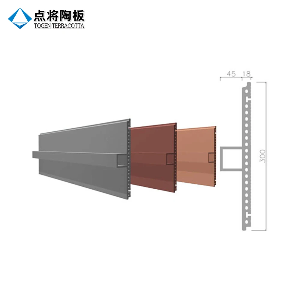 Customized curtain wall price terracotta facade panel building decoration