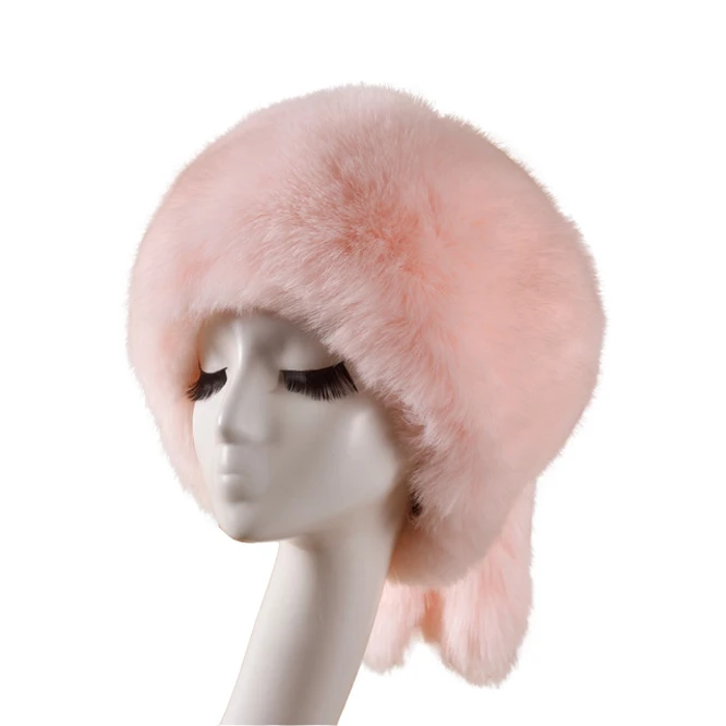 
Factory Price Russian style Silver Fur Trim Hat With Fox Tail 