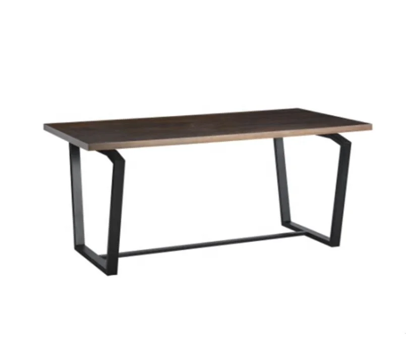 Modern Home Design Dining Table Wood With Metal Frame