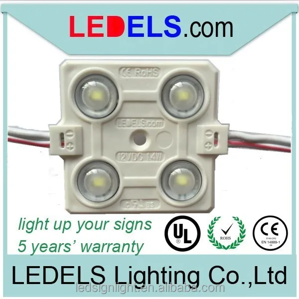 
Injection Waterproof 12V SMD 2835 Square Cool White LED Modules for Signage Everlight With Super Flux 4 LEDs CE ROHS 