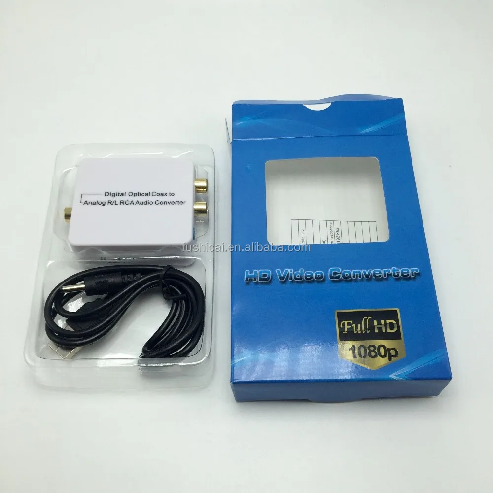 Digital Optical Coax to Analog R/L RCA Audio Converter