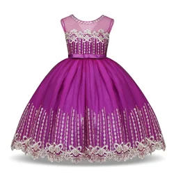 hot sale 2019 new style Wedding Party Evening Princess kids flower baby girl dress for girl 2-10 year